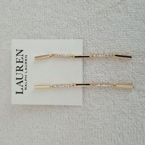 New Ralph Lauren  Pave Bar Linear Drop Earrings